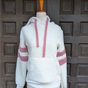 Reflex White & Pink Sherpa Hoodie